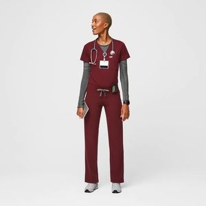 Figs | Burgundy Scrubs Set, M